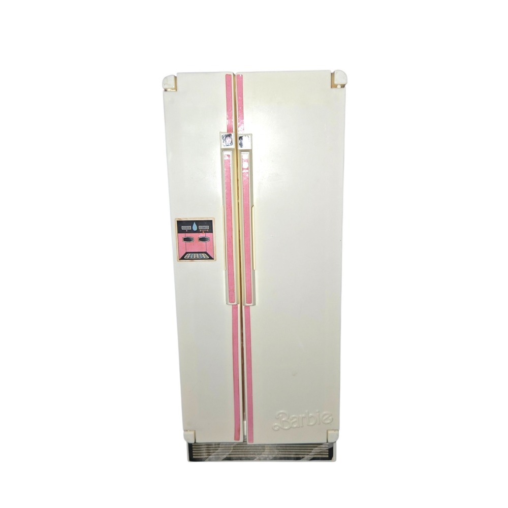 Mattel Barbie Refrigerator Toy & Accessories '79 VTG Cream Pink Furniture READ